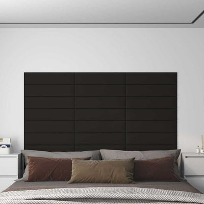 Wandpaneele 12 Stk. Schwarz 60x15 cm Stoff 1,08 m²