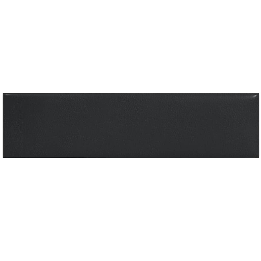 Wandpaneele 12 Stk. Schwarz 60x15 cm Kunstleder 1,08 m²