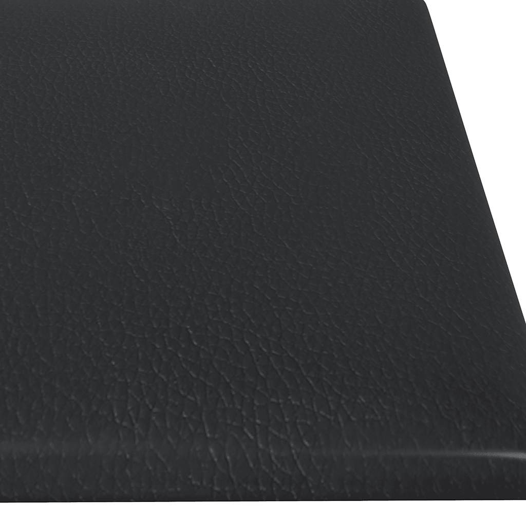 Wandpaneele 12 Stk. Schwarz 60x15 cm Kunstleder 1,08 m²