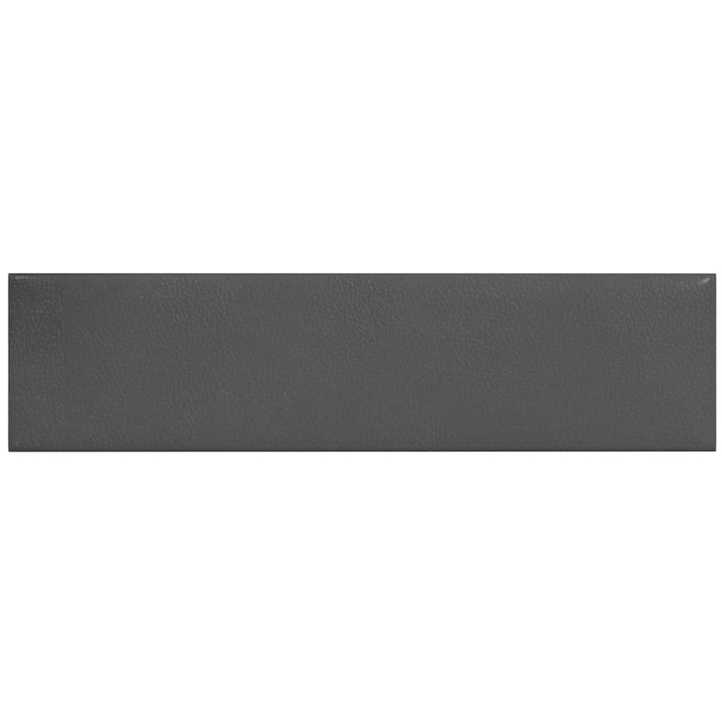 Wandpaneele 12 Stk. Grau 60x15 cm Kunstleder 1,08 m²