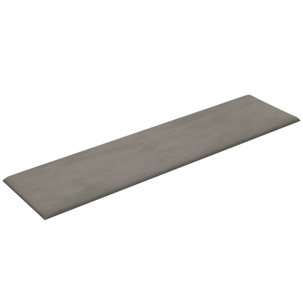Vægpaneler 12 stk Lysegrå 60x15 cm fløjl 1,08 m²