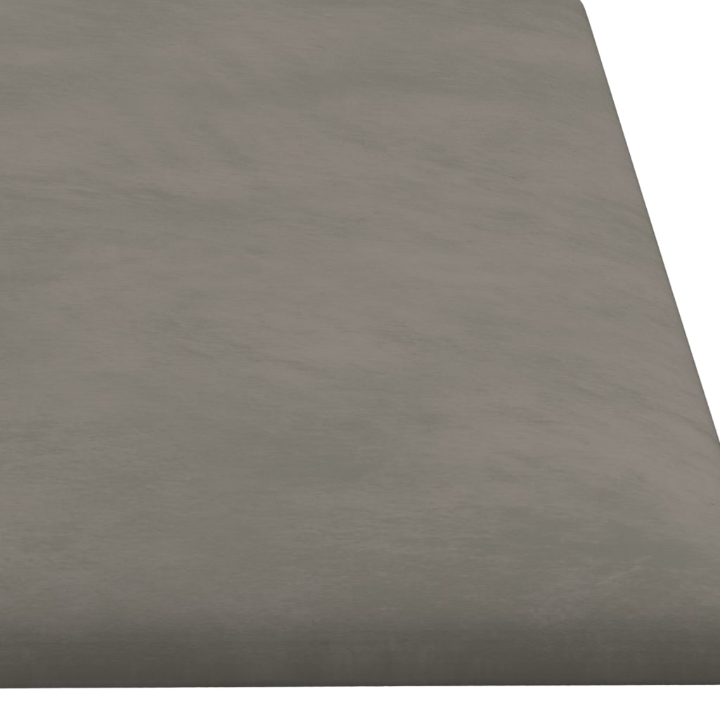 Vægpaneler 12 stk Lysegrå 60x15 cm fløjl 1,08 m²