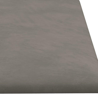 Vægpaneler 12 stk Lysegrå 60x15 cm fløjl 1,08 m²