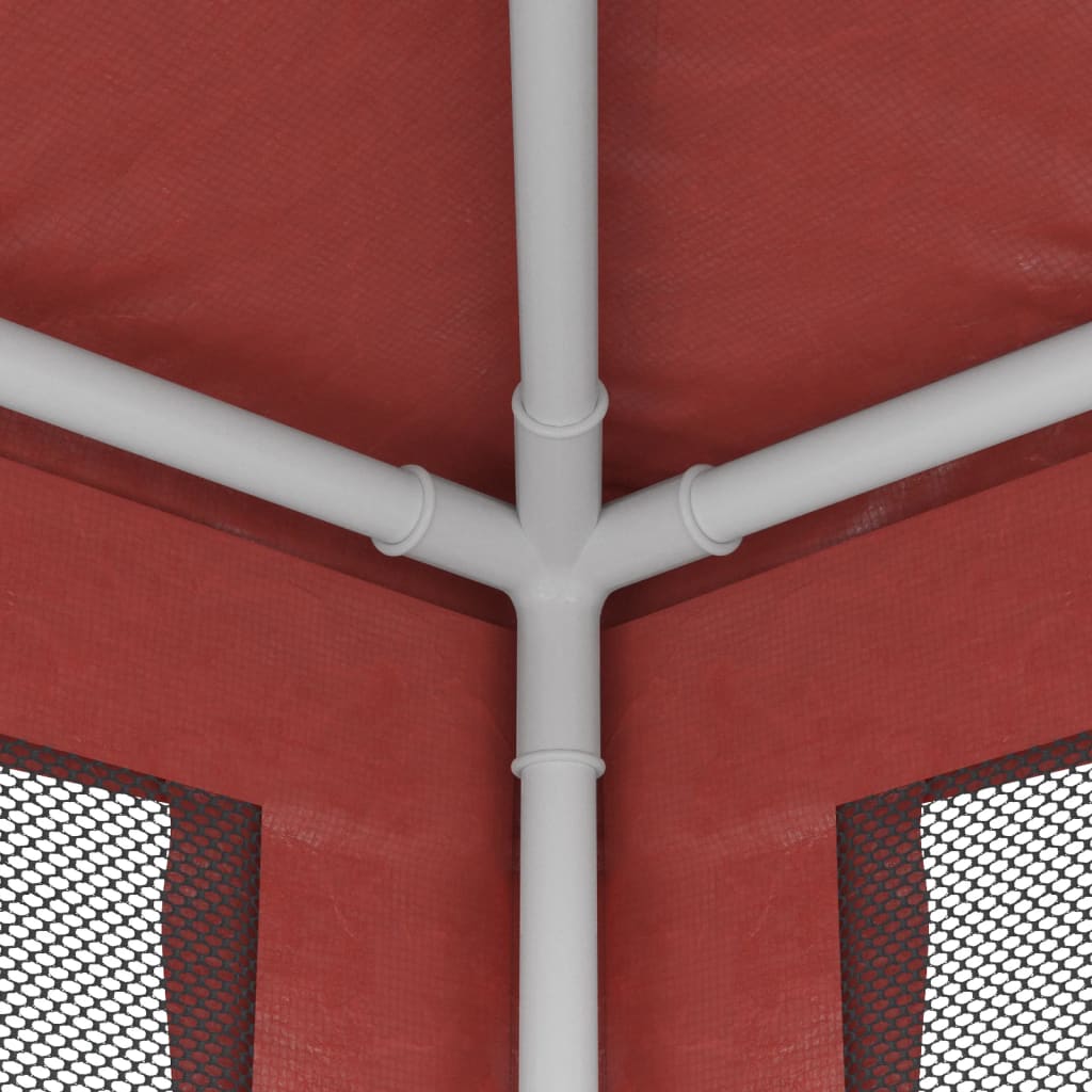 Partyzelt mit 4 Mesh-Seitenwänden Rot 2x2 m HDPE