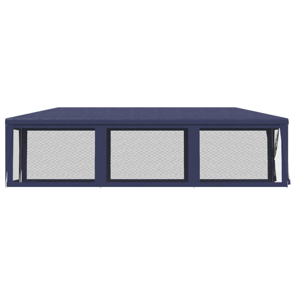 Partyzelt mit 8 Mesh-Seitenwänden Blau 3x9 m HDPE