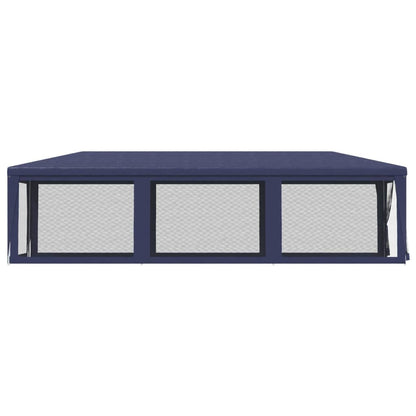 Partyzelt mit 8 Mesh-Seitenwänden Blau 3x9 m HDPE