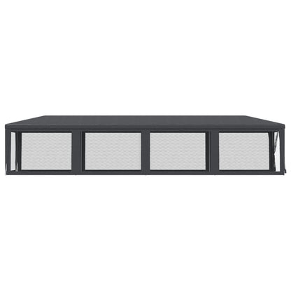 Partyzelt mit 10 Mesh-Seitenwänden Anthrazit 3x12 m HDPE