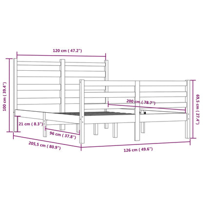 Massivholzbett ohne Matratze 120x200 cm Kiefernholz