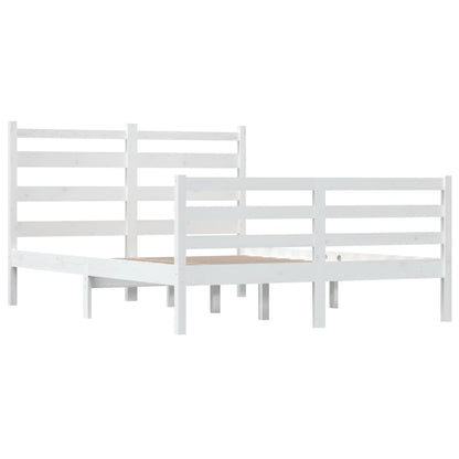 Massivholzbett ohne Matratze Kiefernholz 120x200 cm Weiß