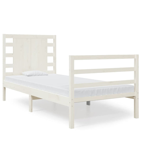 Massivholzbett ohne Matratze Weiß 75x190 cm Kiefernholz