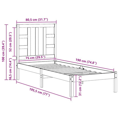 Massivholzbett 75x190 cm