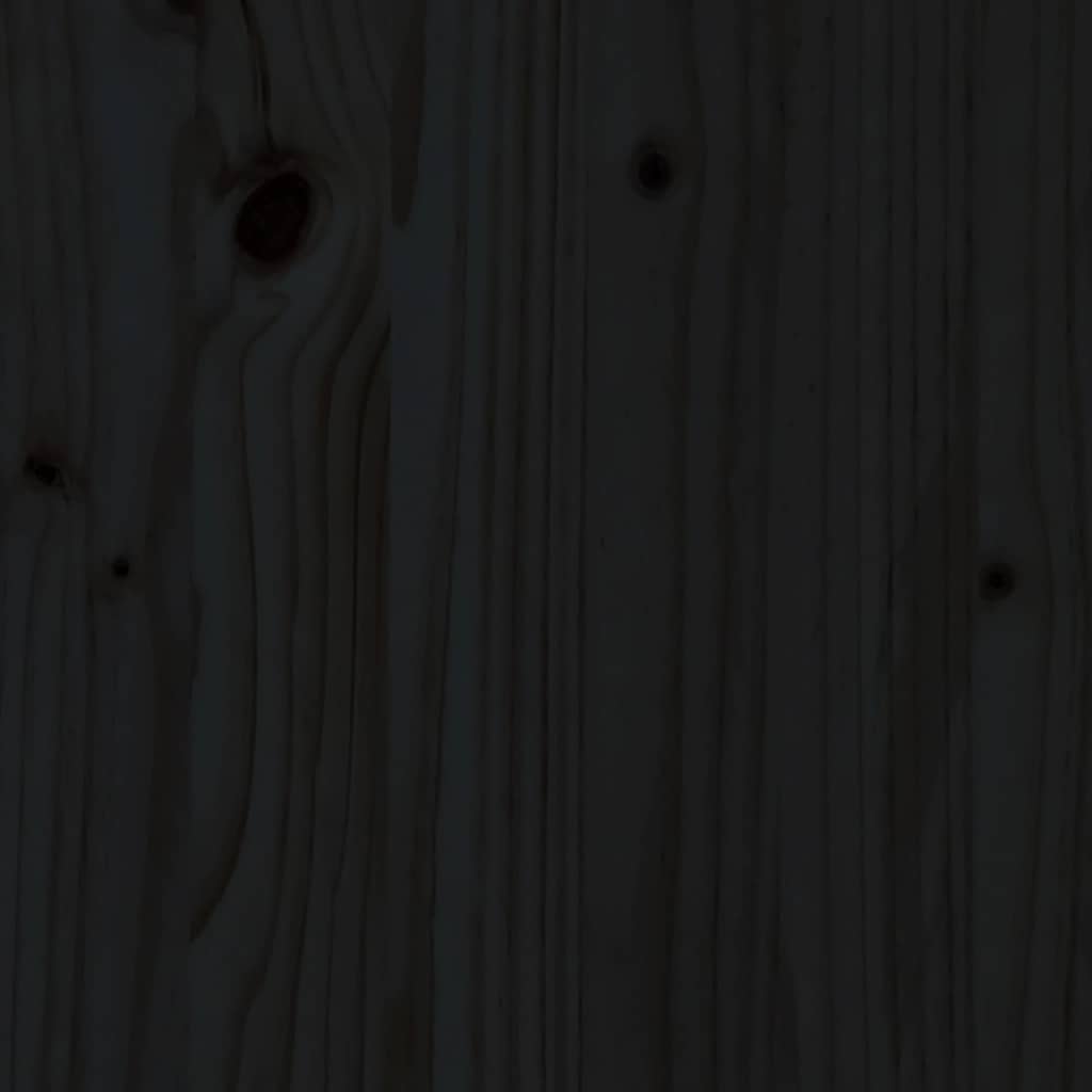 Massivholzbett Schwarz 200x200 cm