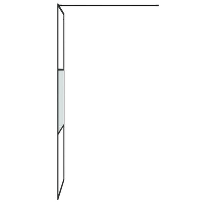 Duschwand für Begehbare Dusche Schwarz 80x195 cm Halbmatt ESG