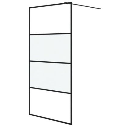 Duschwand für Begehbare Dusche Schwarz 100x195 cm Halbmatt ESG