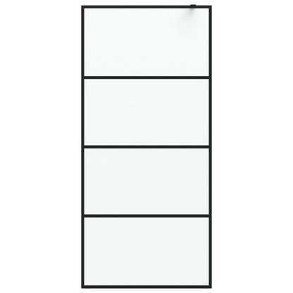 Duschwand für Begehbare Dusche Schwarz 90x195cm Matt ESG-Glas