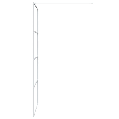Duschwand für Begehbare Dusche Weiß 90x195 cm ESG-Klarglas