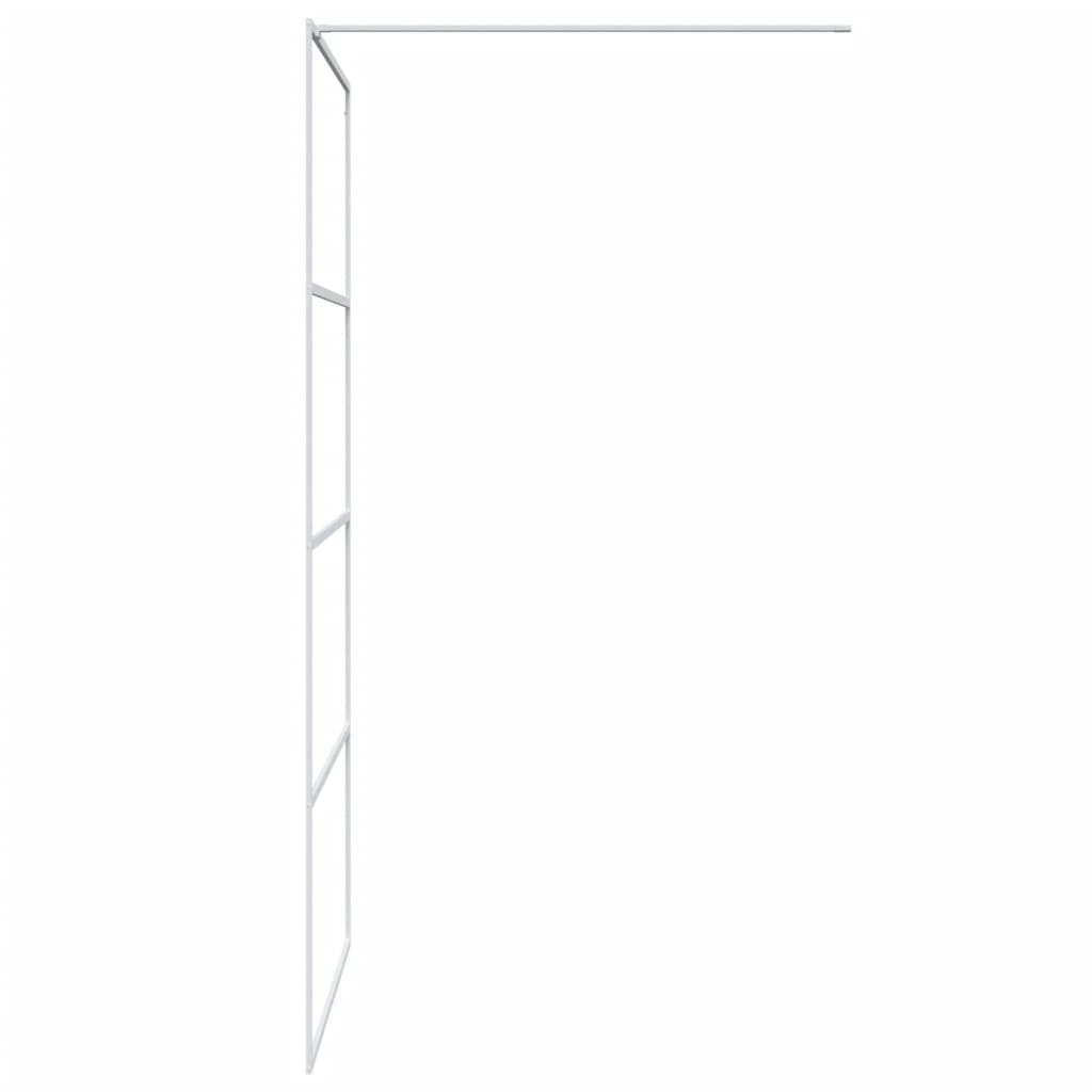 Duschwand für Begehbare Dusche Weiß 100x195 cm ESG-Klarglas