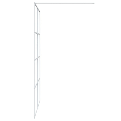 Duschwand für Begehbare Dusche Weiß 140x195 cm ESG-Klarglas