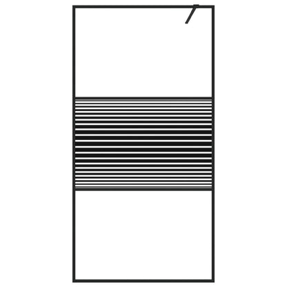 Duschwand für Begehbare Dusche Schwarz 100x195 cm ESG-Glas Klar