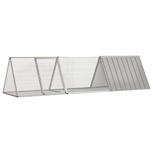 Kaninchenkäfig Grau 302,5 x 80,5 x 71 cm Verzinkter Stahl