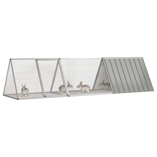 Kaninchenkäfig Grau 302,5 x 80,5 x 71 cm Verzinkter Stahl