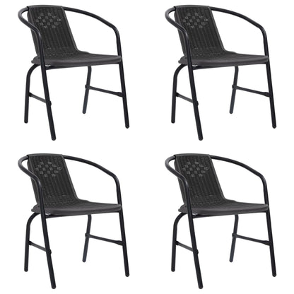 Gartenstühle 4 Stk. Rattan-Optik Kunststoff und Stahl 110 kg
