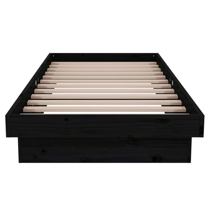 Massivholzbett ohne Matratze Schwarz