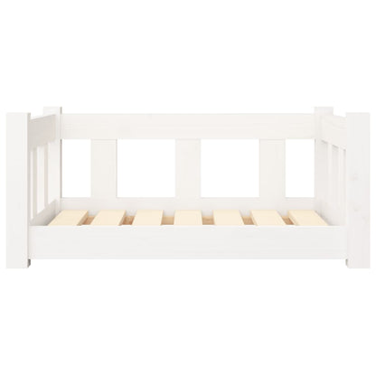 Hundebett Weiß 65,5x50,5x28 cm Massivholz Kiefer