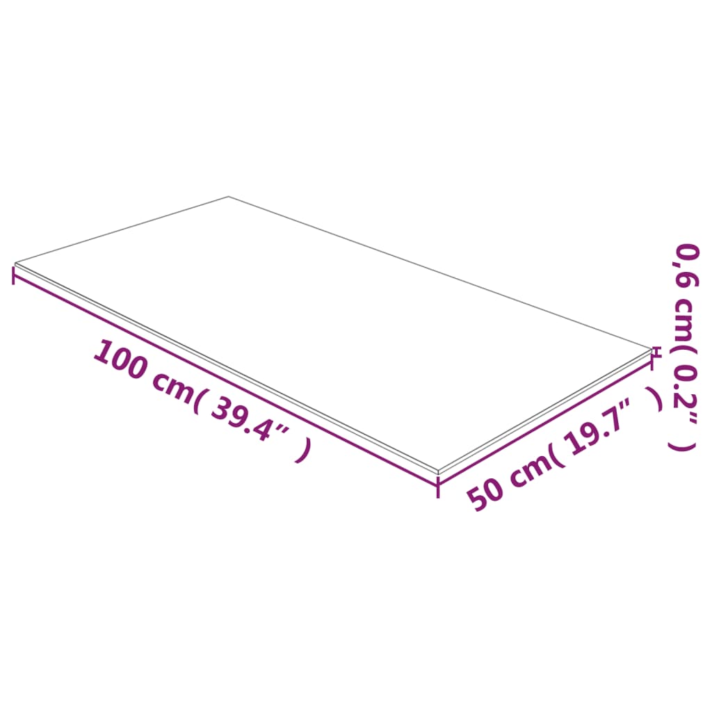 Tischplatte Transparent 50x100 cm Hartglas