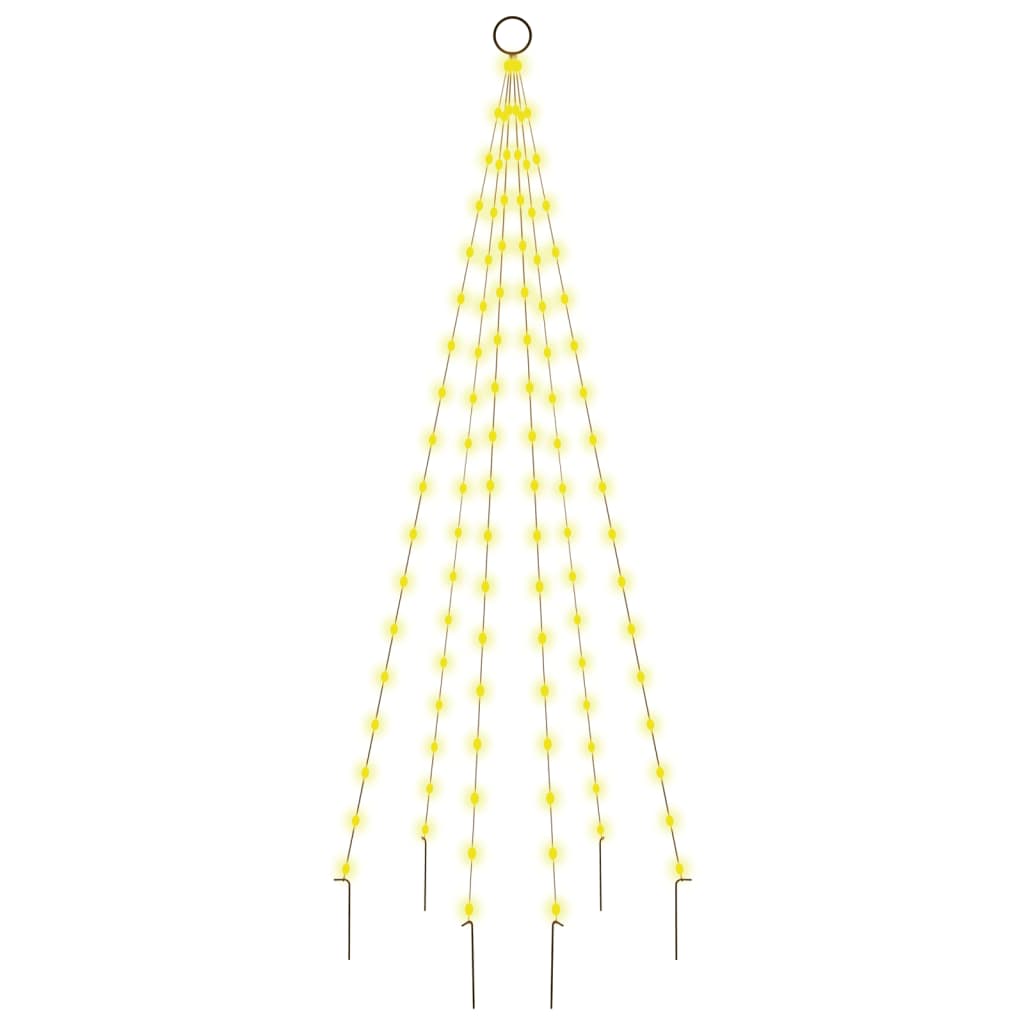 LED-Weihnachtsbaum für Fahnenmast Warmweiß 108 LEDs 180 cm
