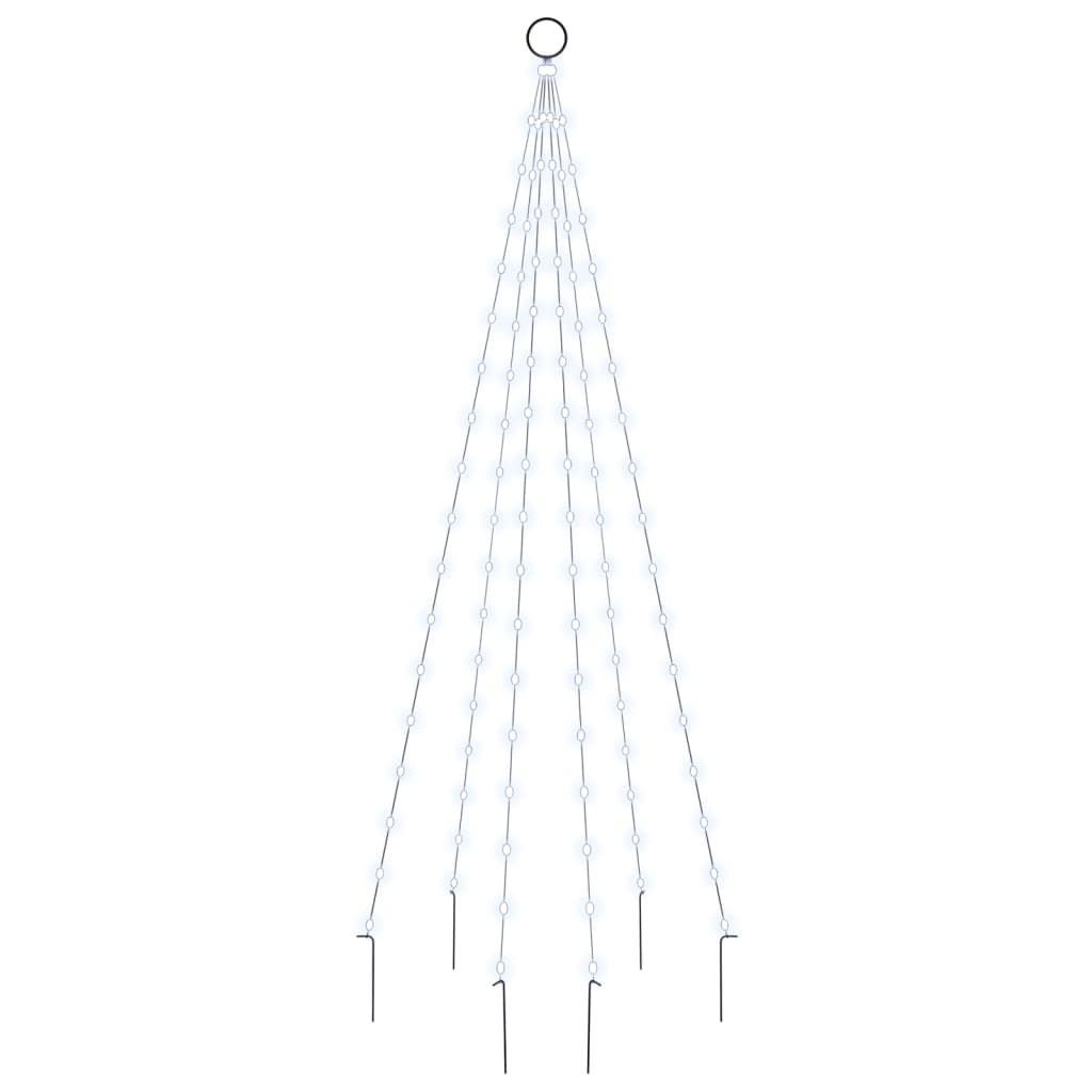 LED-Weihnachtsbaum für Fahnenmast Kaltweiß 108 LEDs 180 cm