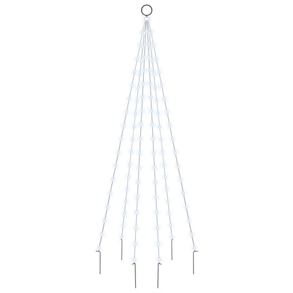 LED-Weihnachtsbaum für Fahnenmast Kaltweiß 108 LEDs 180 cm