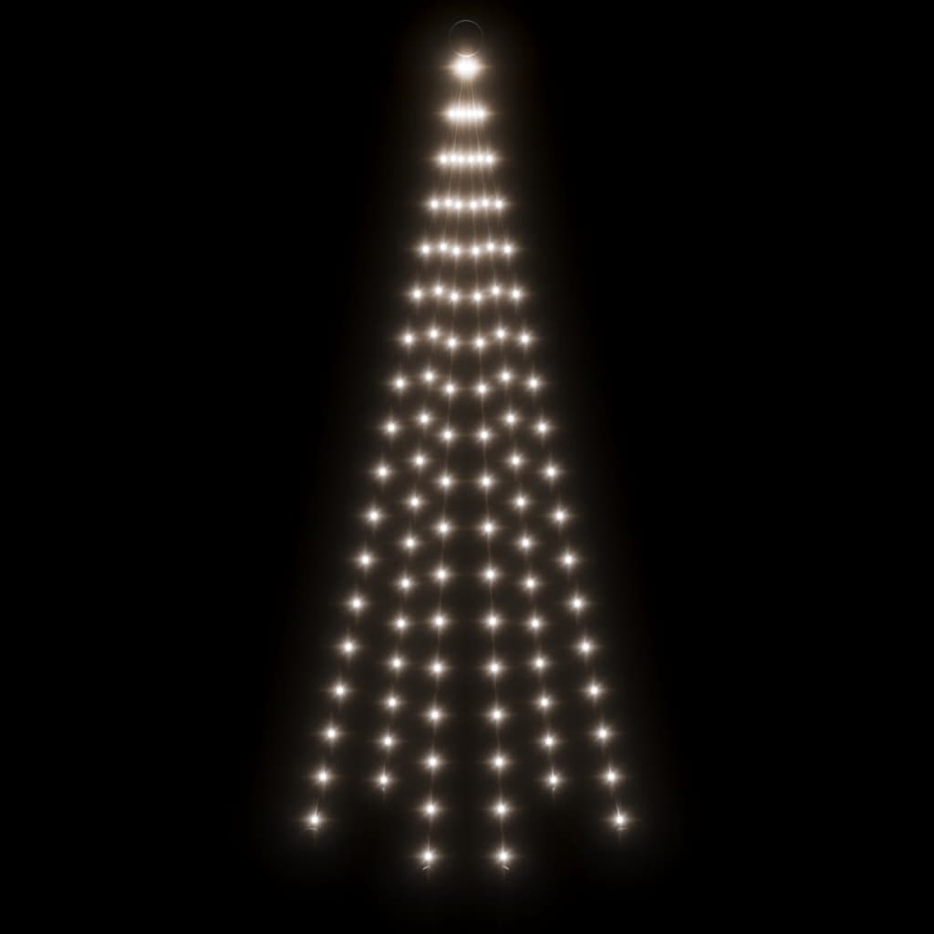 LED-Weihnachtsbaum für Fahnenmast Kaltweiß 108 LEDs 180 cm