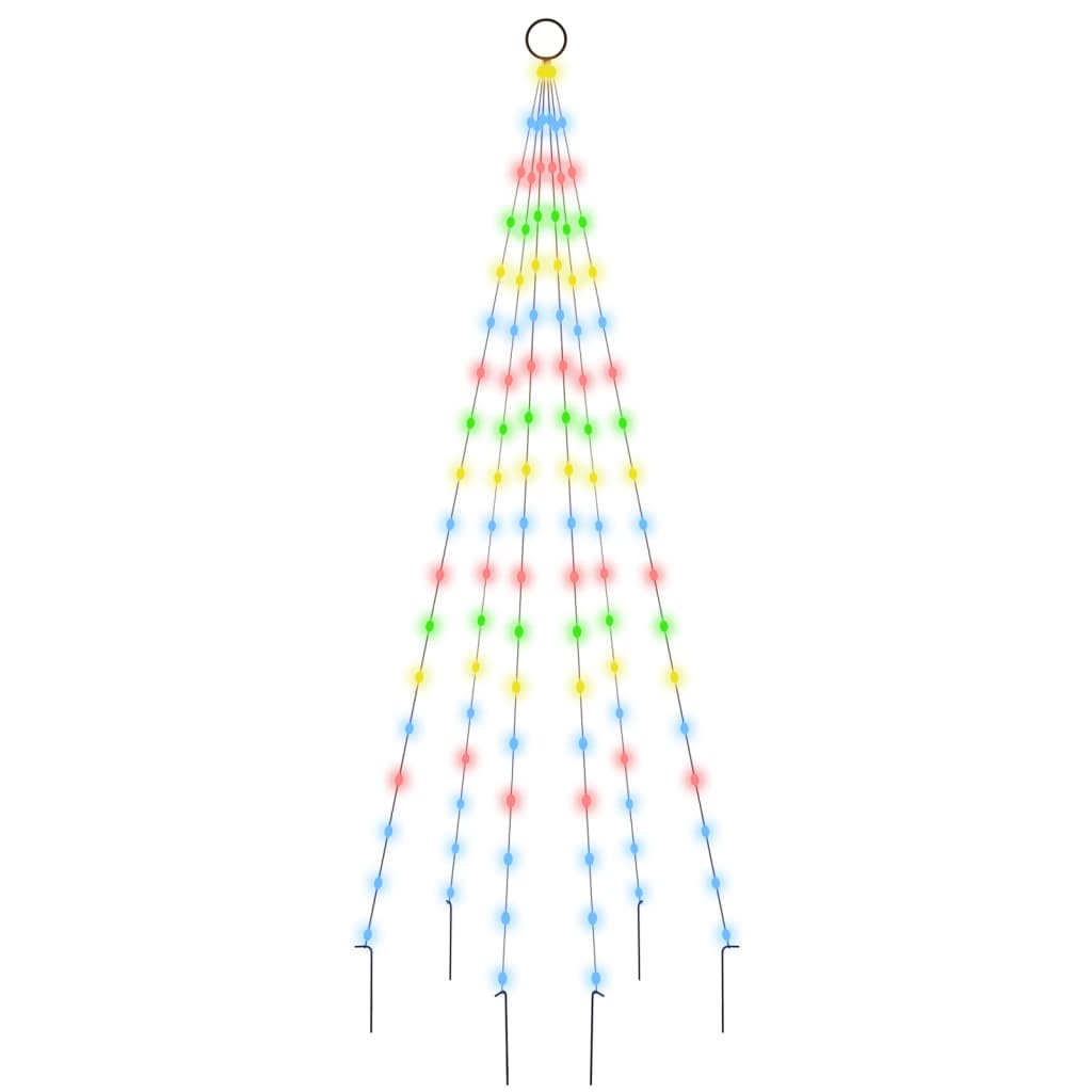 LED-Weihnachtsbaum für Fahnenmast Mehrfarbig 108 LEDs 180 cm