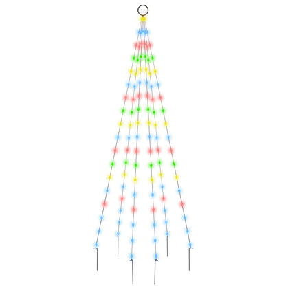 LED-Weihnachtsbaum für Fahnenmast Mehrfarbig 108 LEDs 180 cm
