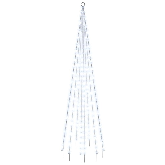 LED-Weihnachtsbaum für Fahnenmast Kaltweiß 310 LEDs 300 cm