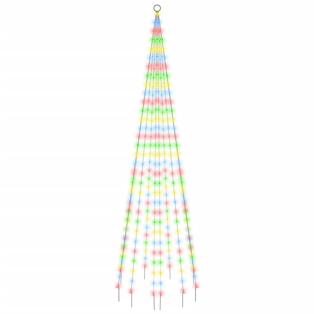 LED-Weihnachtsbaum für Fahnenmast Mehrfarbig 310 LEDs 300 cm