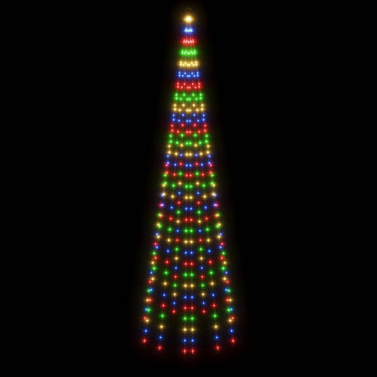 LED-Weihnachtsbaum für Fahnenmast Mehrfarbig 310 LEDs 300 cm