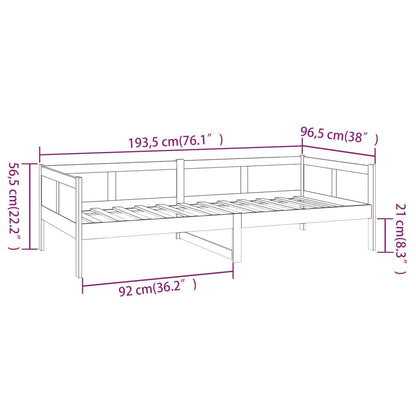 Tagesbett Schwarz Massivholz Kiefer 90x190 cm
