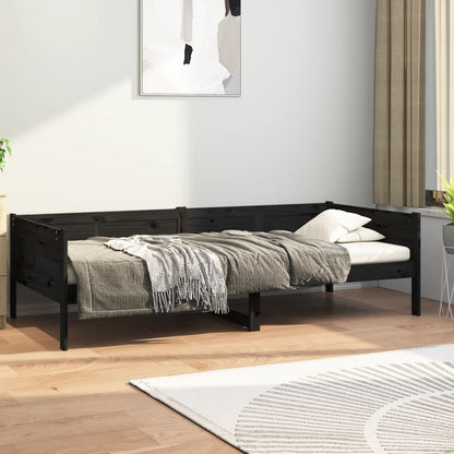 Tagesbett Schwarz Massivholz Kiefer 90x190 cm