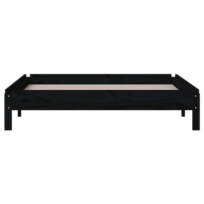 Stapelbett Schwarz 100x200 cm Massivholz Kiefer
