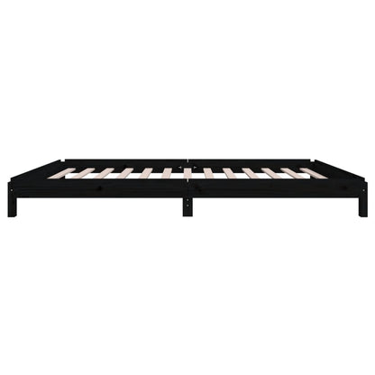 Stapelbett Schwarz 90x200 cm Massivholz Kiefer
