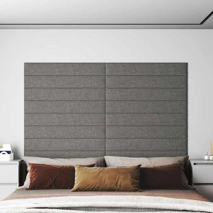 Wandpaneele 12 Stk. Hellgrau 90x15 cm Stoff 1,62 m²