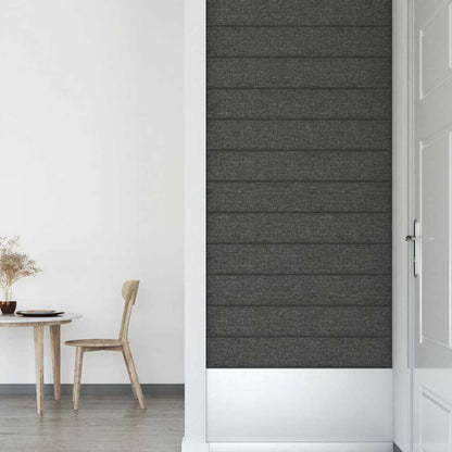 Wandpaneele 12 Stk. Dunkelgrau 90x15 cm Stoff 1,62 m²
