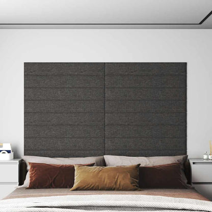 Wandpaneele 12 Stk. Dunkelgrau 90x15 cm Stoff 1,62 m²