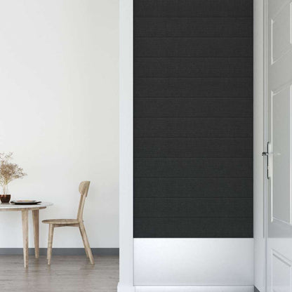 Wandpaneele 12 Stk. Schwarz 90x15 cm Stoff 1,62 m²