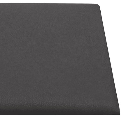 Wandpaneele 12 Stk. Grau 90x15 cm Kunstleder 1,62 m²