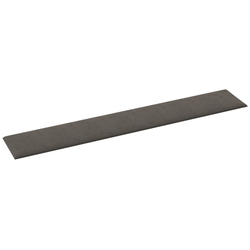 Vægpaneler 12 stk Mørkegrå 90x15 cm fløjl 1,62 m²