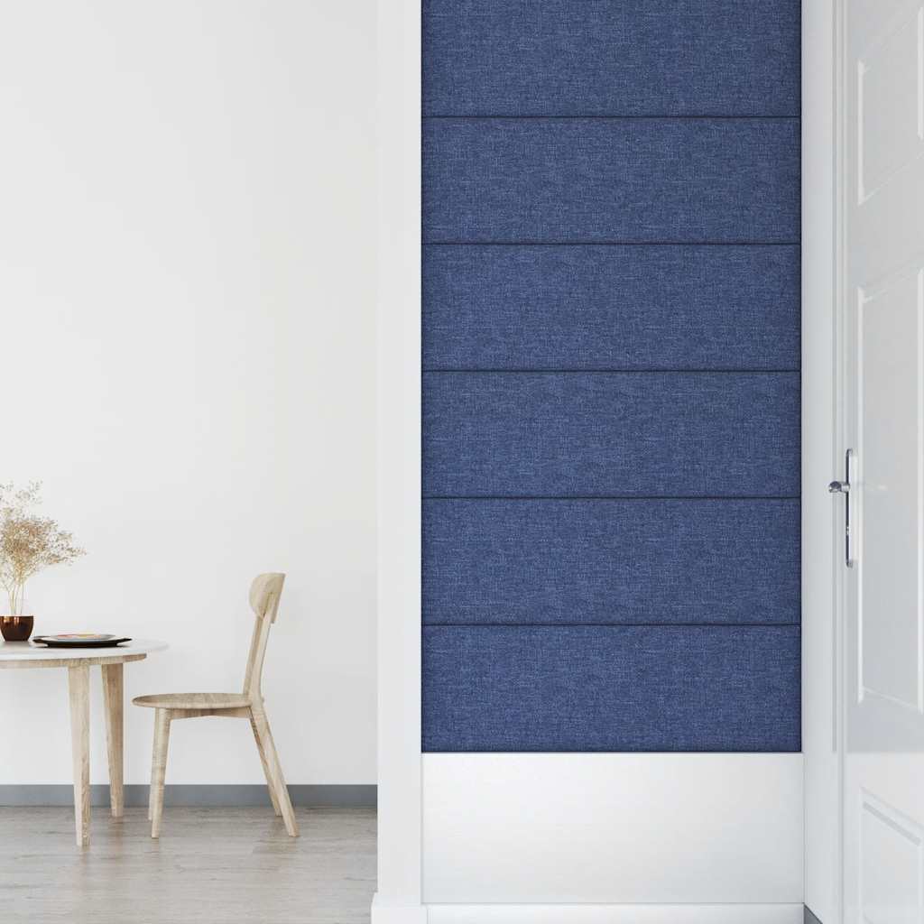Wandpaneele 12 Stk. Blau 90x30 cm Stoff 3,24 m²