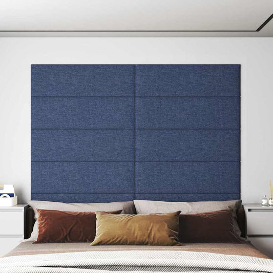 Wandpaneele 12 Stk. Blau 90x30 cm Stoff 3,24 m²